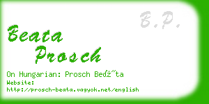 beata prosch business card